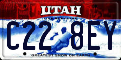 UT license plate C228EY