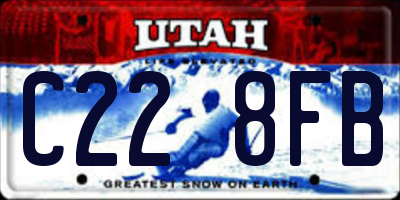 UT license plate C228FB