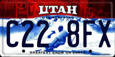 UT license plate C228FX