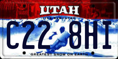 UT license plate C228HI