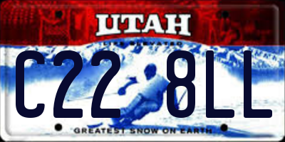 UT license plate C228LL