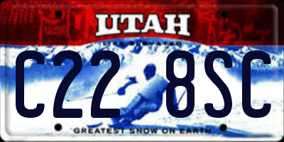 UT license plate C228SC
