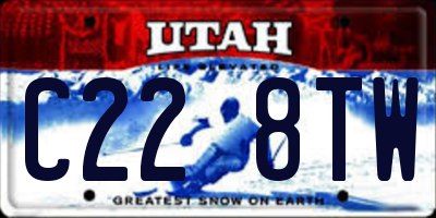 UT license plate C228TW
