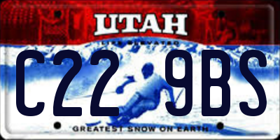 UT license plate C229BS