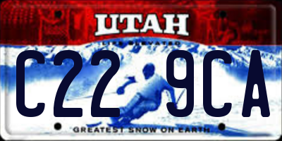 UT license plate C229CA
