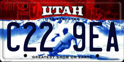 UT license plate C229EA