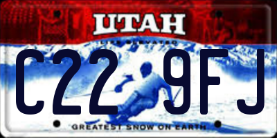 UT license plate C229FJ
