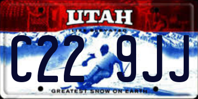UT license plate C229JJ