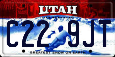 UT license plate C229JT