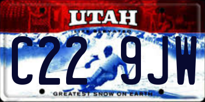 UT license plate C229JW