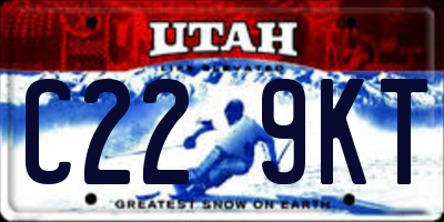 UT license plate C229KT