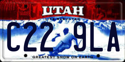UT license plate C229LA
