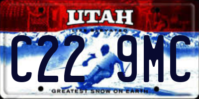 UT license plate C229MC