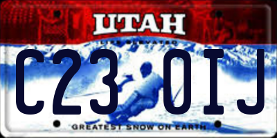 UT license plate C230IJ