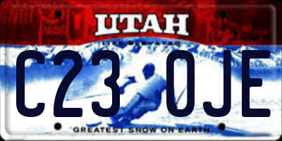 UT license plate C230JE