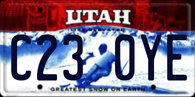UT license plate C230YE
