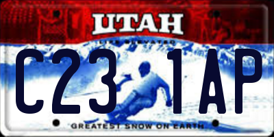 UT license plate C231AP