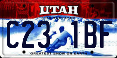 UT license plate C231BF