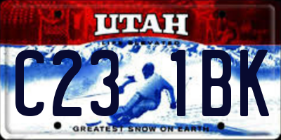 UT license plate C231BK