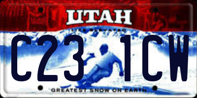 UT license plate C231CW