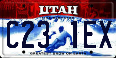 UT license plate C231EX