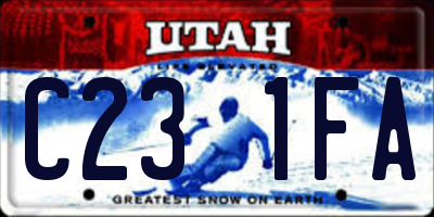 UT license plate C231FA