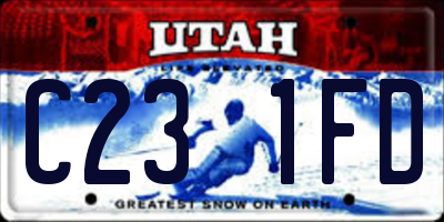 UT license plate C231FD