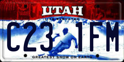 UT license plate C231FM