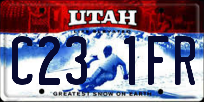 UT license plate C231FR