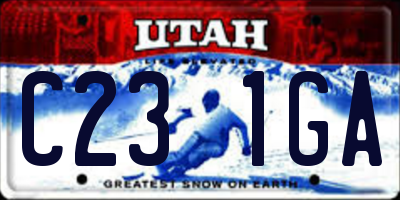 UT license plate C231GA