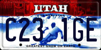 UT license plate C231GE