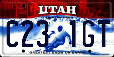UT license plate C231GT