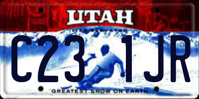 UT license plate C231JR