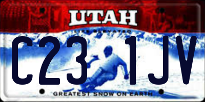 UT license plate C231JV
