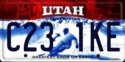 UT license plate C231KE