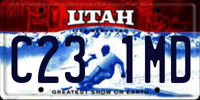 UT license plate C231MD
