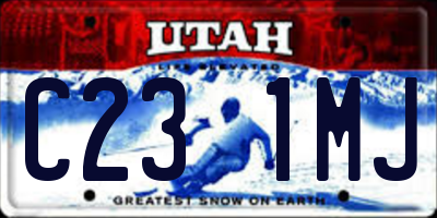 UT license plate C231MJ