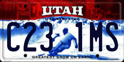 UT license plate C231MS