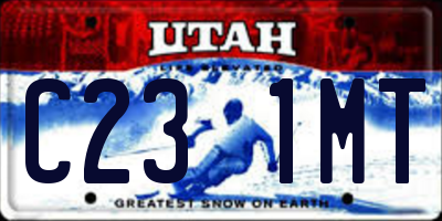 UT license plate C231MT