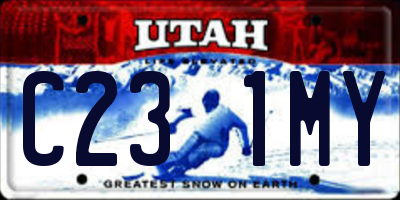 UT license plate C231MY