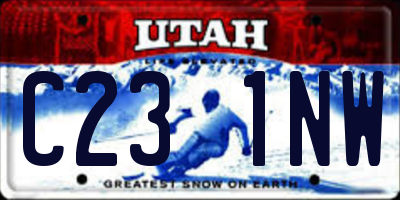 UT license plate C231NW