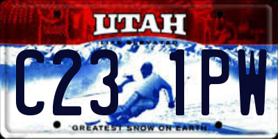 UT license plate C231PW
