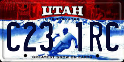 UT license plate C231RC