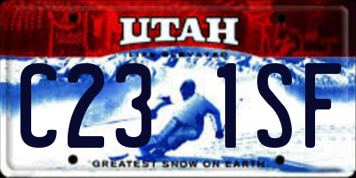 UT license plate C231SF