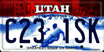 UT license plate C231SK