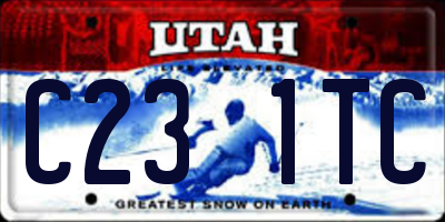 UT license plate C231TC