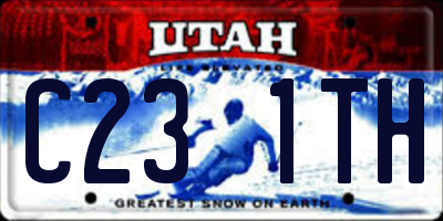 UT license plate C231TH