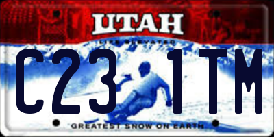 UT license plate C231TM