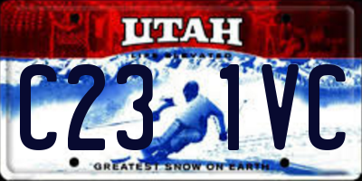 UT license plate C231VC