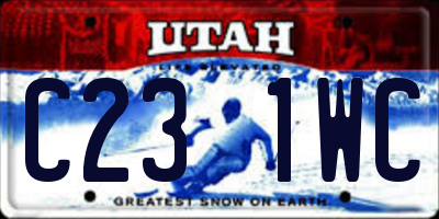 UT license plate C231WC